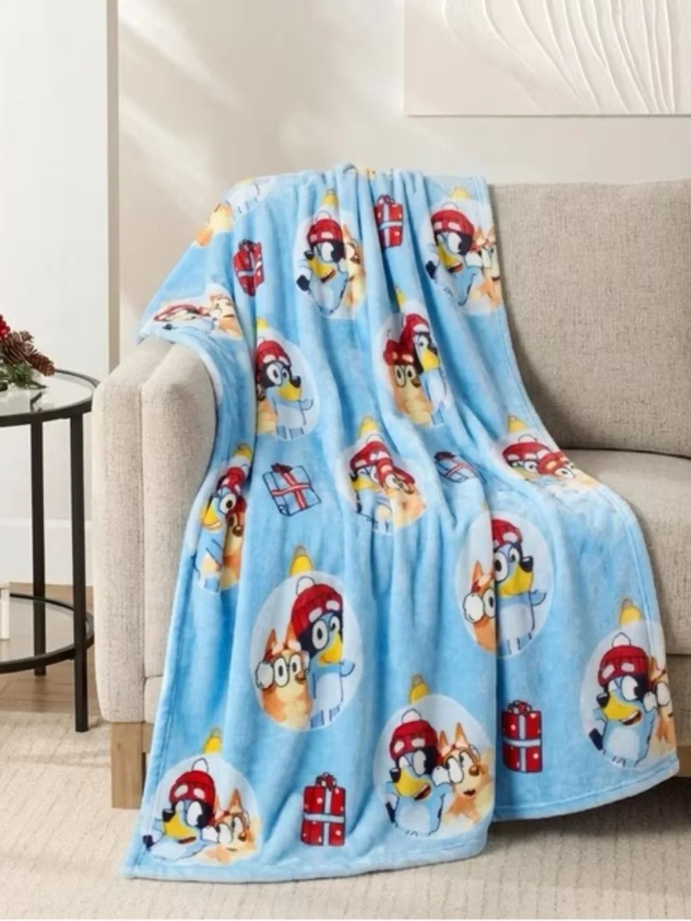 Bluey Licensed Christmas Holiday Silk Touch Throw Blankets, 60